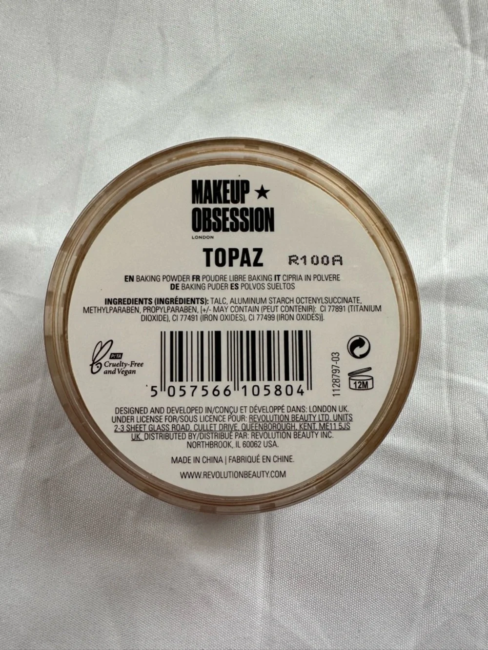 Makeup Obsession Pure Bake Baking Powder Topaz R100A NIB